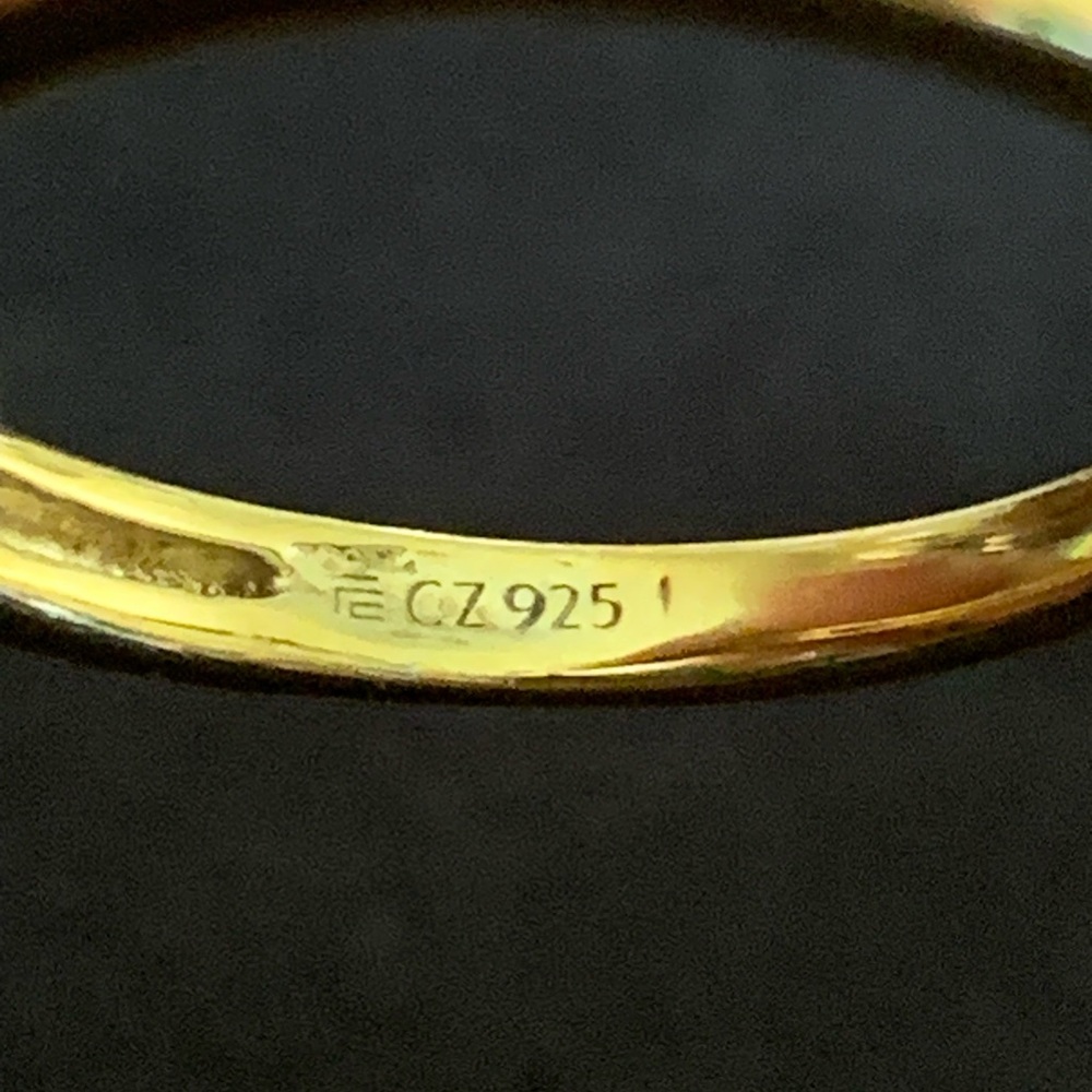 Diamonique 14K Yellow Clad Over Sterling Silver Heart Solitaire Ring - Picture 6 of 14